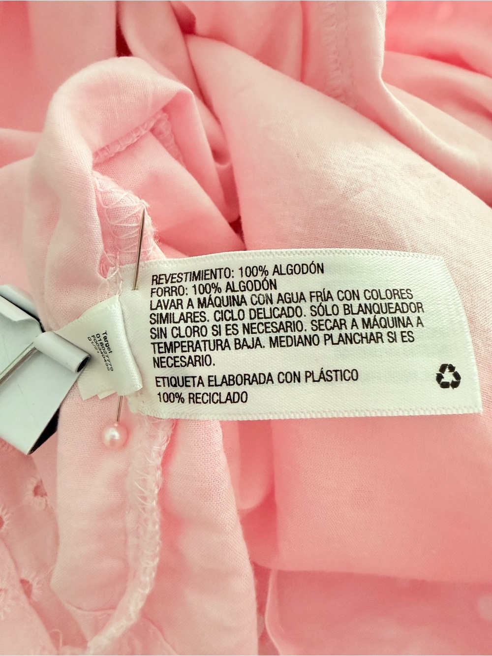 a new day Cotton‎ Pink Puff Sleeve Eyelet Top Sz:M Coquette Feminine Romantic - Picture 10 of 12
